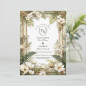 Minimalistische Woodland Greenery bruiloft Kaart (Staand voorkant)