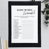 Minimalistische woord scramble baby shower spel ka kaart