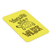 Minimalistische World's Best Walker Schildpad Lijn Magneet (Rechterzijde)