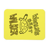 Minimalistische World's Best Walker Schildpad Lijn Magneet (Horizontaal)
