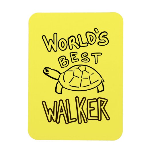 Minimalistische World's Best Walker Schildpad Lijn Magneet (Verticaal)