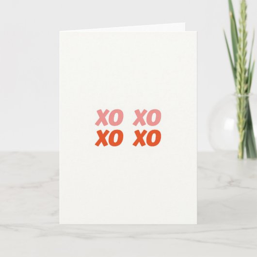 Minimalistische Xo Valentijnskaart Kaart (Voorkant)