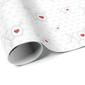 Minimalistische XO XO Rode Hartpijl Valentijnsdag Cadeaupapier (Rol Hoek)