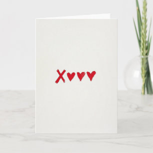 Minimalistische Xoxo Hartjes Kaart