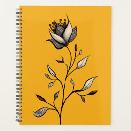 Minimalistische Yellow Flower Abstracte kunst Planner