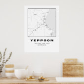 Minimalistische Yeppoon-kaart met coördinaten | Poster (Keuken)