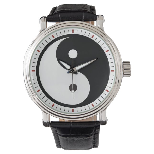Minimalistische Yin Yang   Horloge (Voorkant)
