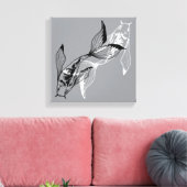 Minimalistische Yin Yang Koi Vis Canvas Print (Insitu (Woonkamer))