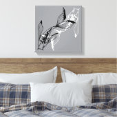 Minimalistische Yin Yang Koi Vis Canvas Print (Insitu (Slaapkamer))