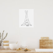 Minimalistische Yoga Pose One Line Tekening Poster (Keuken)