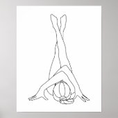 Minimalistische Yoga Pose One Line Tekening Poster (Voorkant)