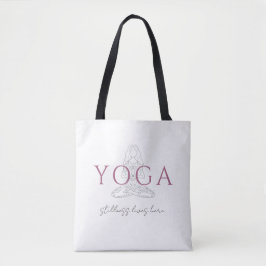 Minimalistische yogadocent lotushouding illustrati tote bag