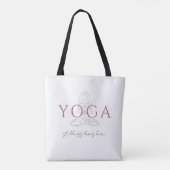 Minimalistische yogadocent lotushouding illustrati tote bag (Achterkant)