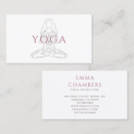 Minimalistische yogadocent lotushouding illustrati visitekaartje