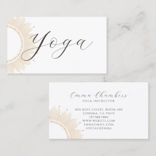 Minimalistische yogadocent lotushouding illustrati visitekaartje