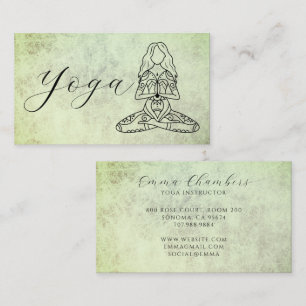 Minimalistische yogadocent lotushouding visitekaartje