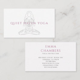 Minimalistische yogajuf illustratie lotushouding visitekaartje