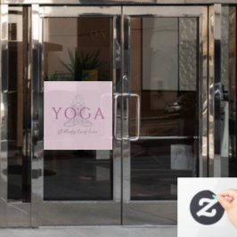 Minimalistische yogalotuspositie yogastudio raamsticker