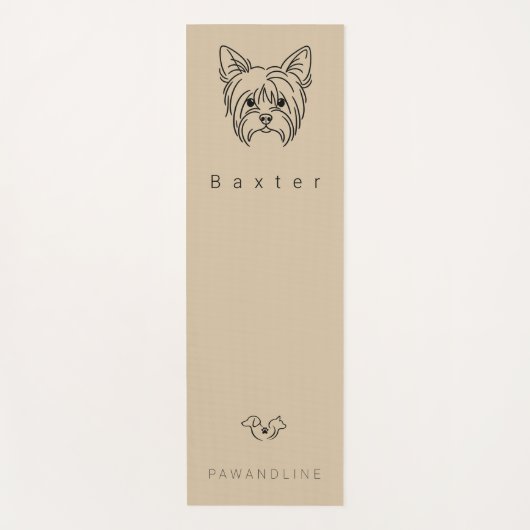 Minimalistische Yorkie yogamat | Aangepaste naam h (Voorkant)
