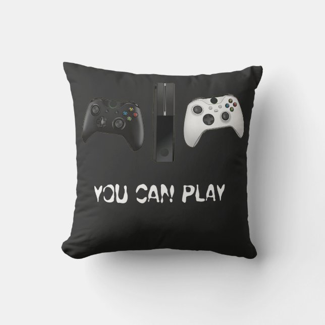 Minimalistische "You Can Play" Gamecontroller  Kussen (Voorkant)