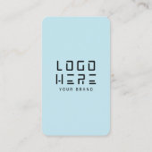 Minimalistische zachte blauwe QR code verbind met Visitekaartje (Achterkant)