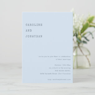 Minimalistische zachte blauwe retro typemachinelet kaart