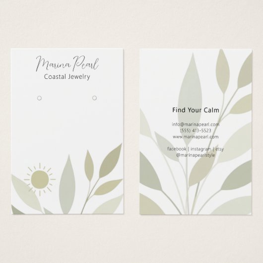 Minimalistische zachte gebladerte schaduwen stijl visitekaartje (Voorkant /achterkant)