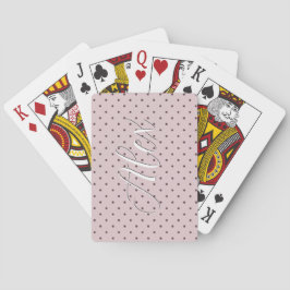 Minimalistische zachte lichtroze bruine stippen pokerkaarten
