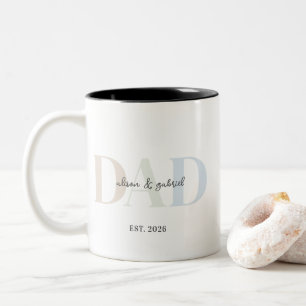 Minimalistische zachte neutrale papa koffiemok tweekleurige koffiemok