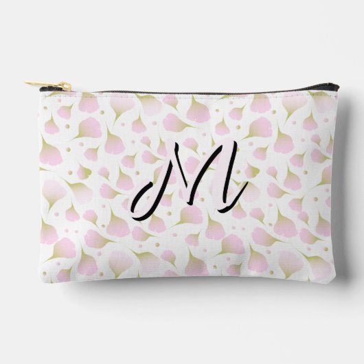 Minimalistische zachte pastelroze initiaal etui (Voorkant)