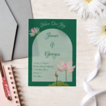 Minimalistische Zachte Roze & Groene Lotus Wedding