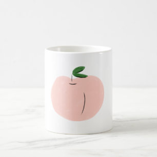 Minimalistische zachte roze perzik fruit cadeau koffiemok