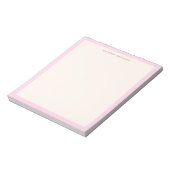 Minimalistische zachte roze rand gepersonaliseerde notitieblok (Linkerzijde)