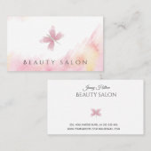 Minimalistische zachte waterverf blozen vlinder visitekaartje (Voorkant / Achterkant)