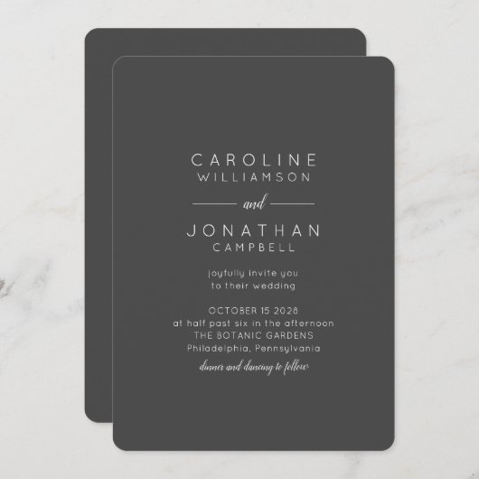 Minimalistische zachte zwarte chique elegante mode kaart (Voorkant / Achterkant)