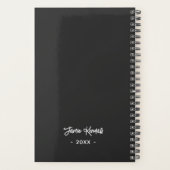 Minimalistische zachte zwarte gepersonaliseerde sc planner (Achterkant)