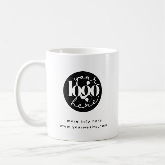 Minimalistische zakelijke aangepaste logo koffiemok (Links)