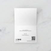 Minimalistische zakelijke aangepaste logo & QR-cod Bedankkaart (Binnen)