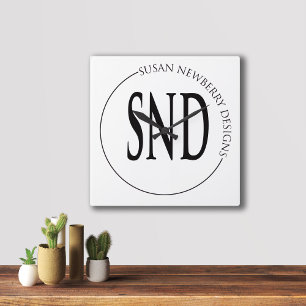 Minimalistische zakelijke bedrijfscadeau en decora vierkante klok