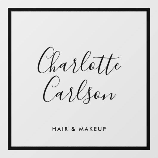 Minimalistische Zakelijke Chic Schrift Zwarte Tran Raamsticker (Vel)