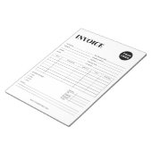 Minimalistische zakelijke factuur notitieblok (Schuin)