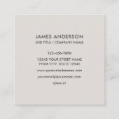 Minimalistische Zakelijke Kaart Aangepaste Logo Sj Vierkante Visitekaartje (Achterkant)