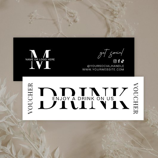 Minimalistische zakelijke Logo Corporate Drink Vou Mini Visitekaartje