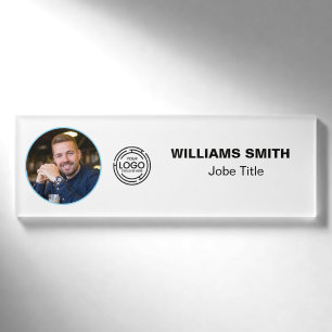 Minimalistische zakelijke logo foto naam naambadge