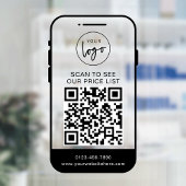Minimalistische Zakelijke Logo Scan Prijslijst QR  Raamsticker