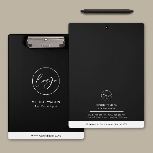 Minimalistische zakelijke Logo zwart-wit promotie Klembord