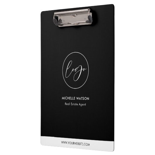 Minimalistische zakelijke Logo zwart-wit promotie Klembord (Links)