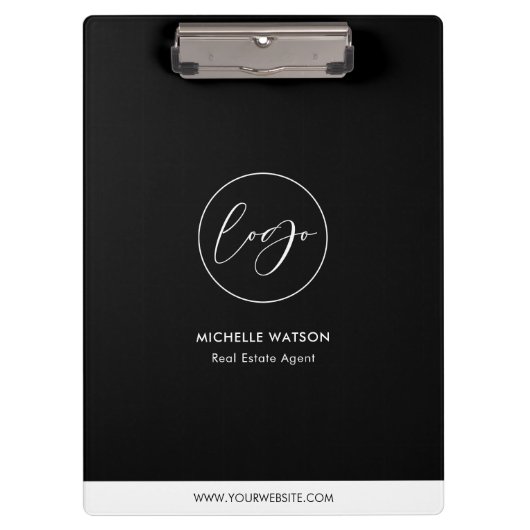 Minimalistische zakelijke Logo zwart-wit promotie Klembord (Voorkant)