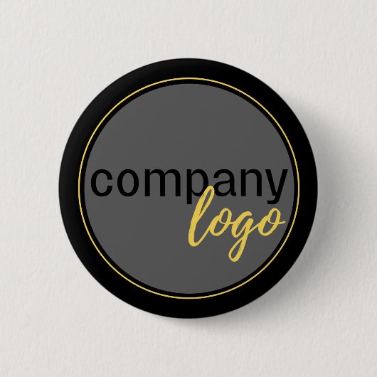 MINIMALISTISCHE ZAKELIJKE ONDERNEMING LOGO BLACK RONDE BUTTON 5,7 CM (Voorkant)