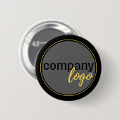 MINIMALISTISCHE ZAKELIJKE ONDERNEMING LOGO BLACK RONDE BUTTON 5,7 CM (Voorkant /achterkant)